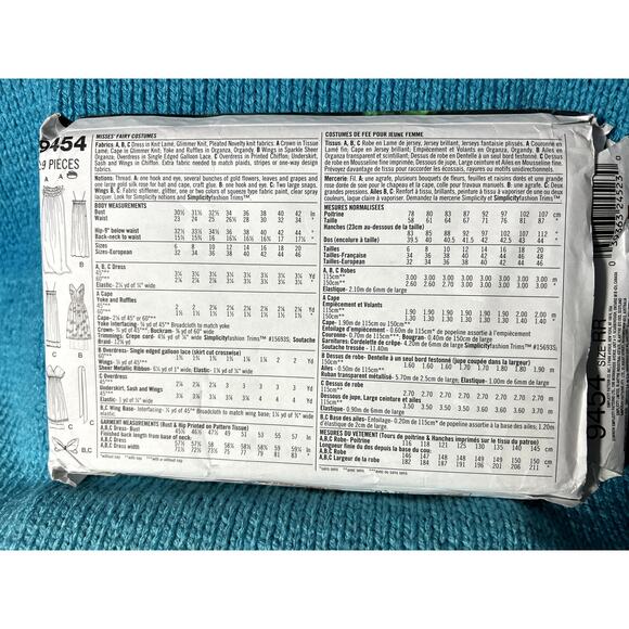 Simplicity 9454 Sewing pattern fairy costume size 14 16 18 20 - Picture 3 of 5